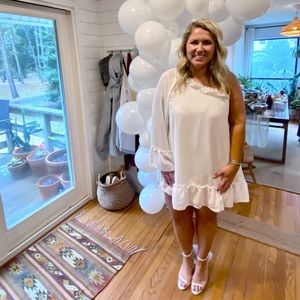 Show me your mumu white one shoulder shift dress! bridal